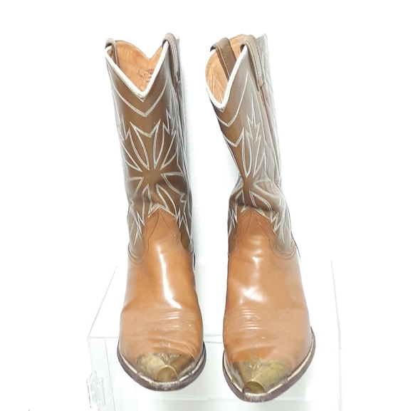 Classic Nocona Custom Men's Boots, Sz 12B Narrow, Brass Toe Guard, Pointed Toe - Picture 2 of 7